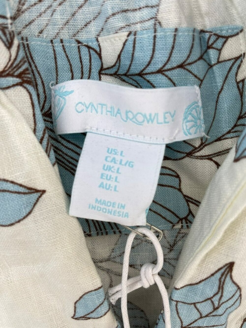 Cynthia Rowley Raglan Midi Dress Floral White Blue Size Large NWT - Picture 5 of 7